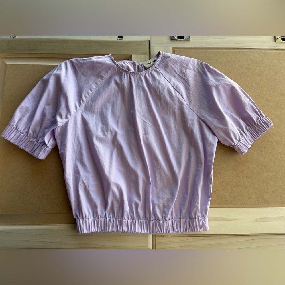 Open Edit Lavender Crop Blouse - Size XS